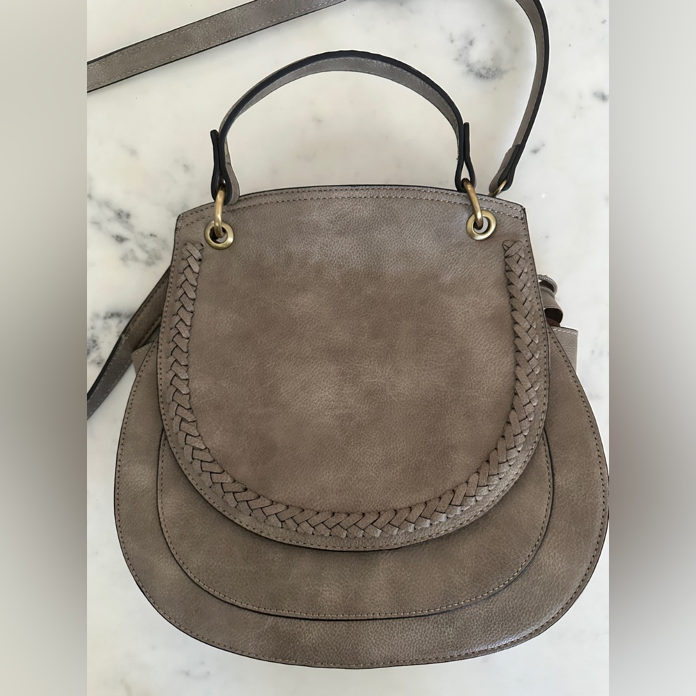Vegan Leather Crossbody bag - Grey